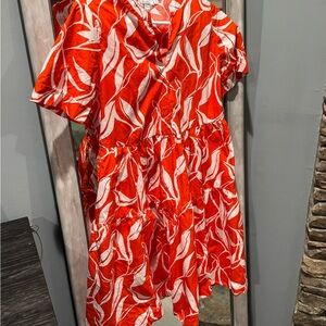 Chico's Orange and White Dress